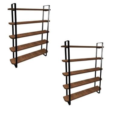 Imagem de kit com 02 Nicho Expositor Arusi 100 Esmaltes 5 Prateleiras - Loja da 