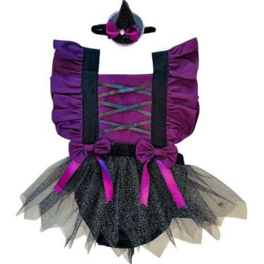 Imagem de Jardineira Infantil Bruxinha Smash The Cake Com Chapéuzinho  - Mimos d