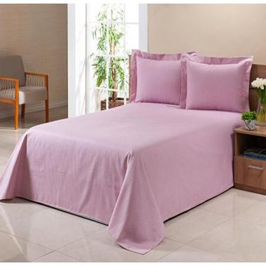 Imagem de Kit Colcha Cobre Leito Piquet Casal King 3Pçs Floral E Liso Várias Cor