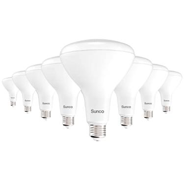 Imagem de Sunco Pacote com 8 lâmpadas LED BR40, holofotes internos, lâmpadas embutidas, 1400 LM, 17W (equivalente a 100W), branco suave 2700K, regulável, base E26, para casa, quarto, cozinha UL.