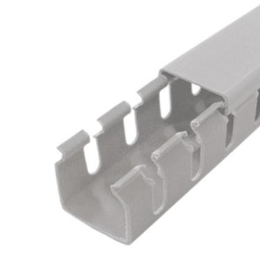 Imagem de Canaleta Aberta Painel Elétrico Cabos Fio Cinza 20X20X2000Mm - Ilumi