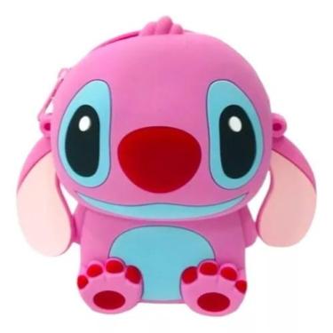 Imagem de Mini Bolsinha Porta Treco Moedas Lilo Stitch Silicone Cor Azul Desenho