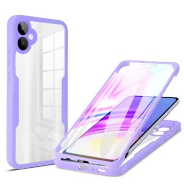 Imagem de Capa compatível com Samsung Galaxy A05, capa com protetor de tela integrado compatível com Samsung SM-A055F/DS Galaxy A05 / SM-A055M/DS SM-A055M SM-A055F capa roxa