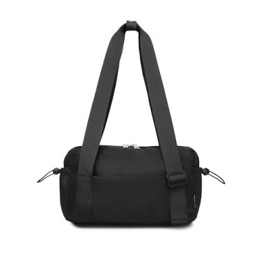 Imagem de Pequena bolsa de ginástica para mulheres, rosa com compartimento molhado, leve, impermeável, fofa para meninas, treino, esportes, viagens, preta