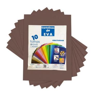 Imagem de Kit 10 Cartolinas de EVA 40X48CM - Variação - Evamais, Marrom