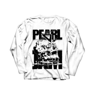 Imagem de Camiseta Manga Longa Masculina Pearl Jam Grunge - Ultrav Store, Branco