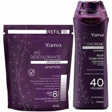 Imagem de kit pó descolorante Ametista 300gr e agua oxigenada 900lm yama - YAMÁ 