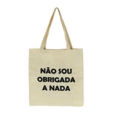 Imagem de Bolsa Ecobag 100% algodão Estampa NÃO SOU OBRIGADA - CARIOCA MAIS