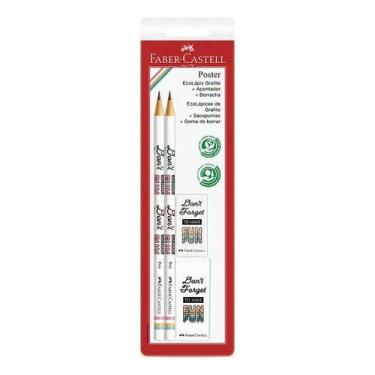 Imagem de Kit Lápis + Apontador + Borracha Coleção Poster Blister Fabe Cor Da Ma