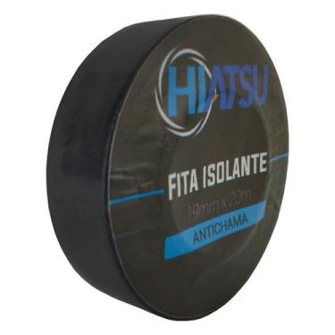 Imagem de Fita Isolante Antichama 0,13mm x 19mm x 20m cor preta Hiatsu, 20 unida