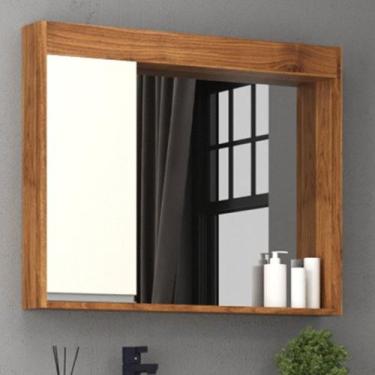 Imagem de Armário Espelheira de Banheiro 80cm 01 Porta Ref 870 Cewal - Amendoa/O