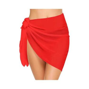 Imagem de Saia Sarong de Chiffon para Praia - Curta, Transparente e Ideal como C