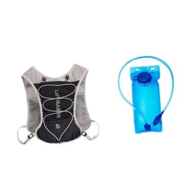 Imagem de menolana Mochila de hidratação Hydro Water Daypack com bexiga de hidratação de 2L Mochila Colete Mochila de hidratação para corrida Camping Corrida Ciclismo, Preto