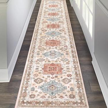 Imagem de Pauwer Tapete de corredor 5 x 25 cm antiderrapante lavável tapete de baixa película, tapete vintage envelhecido, tapete de cozinha de corredor que não cai, sala de estar, hall de entrada, quarto,