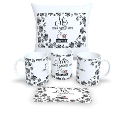 Imagem de Kit Com Almofada 30x30cm e Caneca de Porcelana dia das Mães (Kit 3)