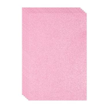 Imagem de PATIKIL Folha de espuma com glitter EVA brilhante rosa 11,8 x 7,9 polegadas, 2 mm de espessura, feltro de glitter EVA brilhante para projetos de artesanato, 5 peças