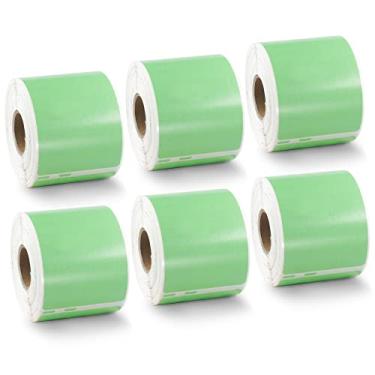 Imagem de BETCKEY Etiquetas coloridas compatíveis com Dymo 30323 (2-1/20.3 cm x 10.2 cm) Etiquetas de crachá, compatíveis com impressoras de mesa Dymo LabelWriter Thermal 450, 4XL e Zebra [6 rolos, 1320