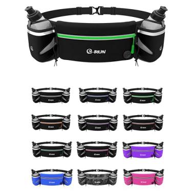 Imagem de Q-RUN Cinto de hidratação para corrida, Verde neon, Medium 25-33 inches, 283 g
