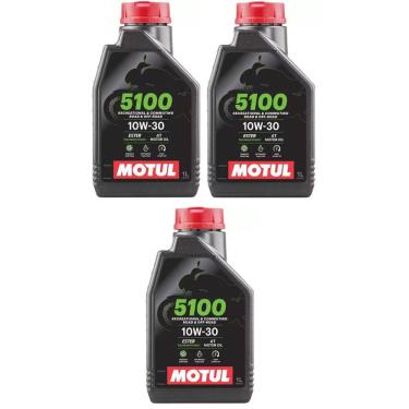 Imagem de KIT ÓLEOS 3X MOTUL 5100 10W30 4T 1L cb500 Cb500x cb500f cbr500r cb 600f hornet cb 650 cbr 650 transalp 700 750