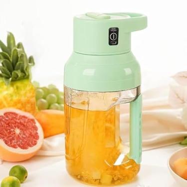 Imagem de Mini Liquidificador Portátil Recarregável Tipo Garrafa Com Alça USB 1500ML (Verde)