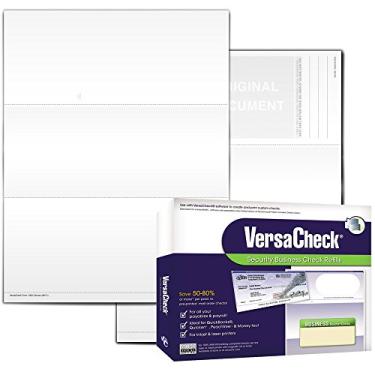 Imagem de VersaCheck Cheques seguros – 1000 verificações de vales de negócios em branco – Tela branca – 1000 folhas formulário #1000 – Verifique no topo