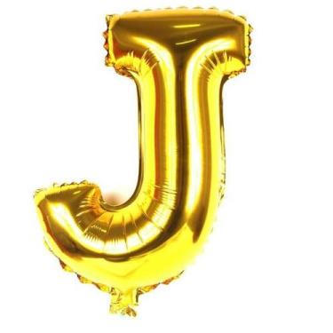 Imagem de Bexiga Balão Metalizado 16 Polegadas 40cm Dourado Letra J - PB Festas