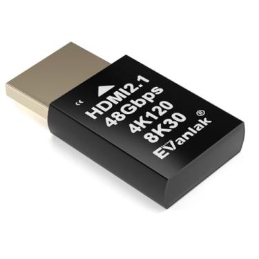 Imagem de Plugue fictício HDMI 2.1 4K 120Hz – Emulador de tela virtual de alta resolução para PC, fones de ouvido VR e mineração de criptomoedas | Suporta 8K @30Hz, adaptador de exibição fantasma sem cabeça-1P