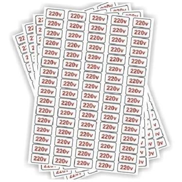 Imagem de Etiquetas Adesivo De Voltagem 80 Unidades Tomada 220V