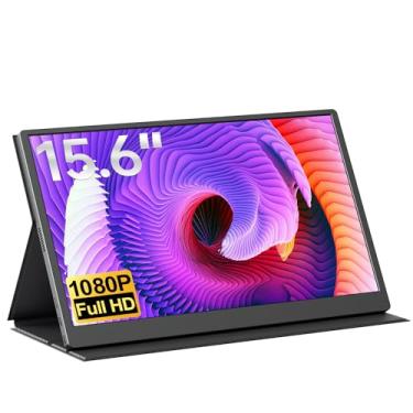 Imagem de cocopar Portable Monitor 15.6 Inch Travel Monitor 1080P FHD HDMI USB-C External Monitor for MacBook Laptop Surface PC Xbox PS4/5 w/Cover Case Speakers