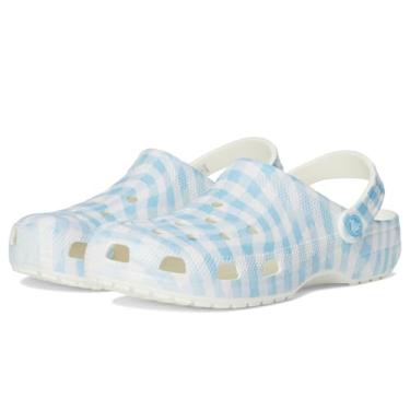 Imagem de Crocs Tamancos gráficos clássicos unissex para adultos, Branco/azul 1, 38