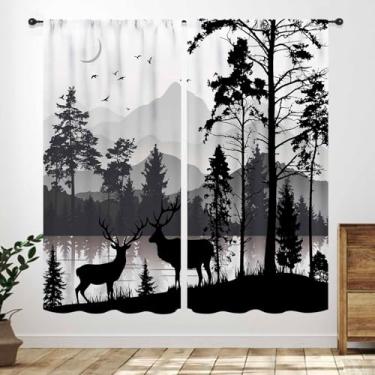 Imagem de Cortinas de cabana florestal de fazenda, cortinas rústicas de madeira rústica, pequeno, curto, café, cozinha, cozinha, cervo, urso, vintage, rústica, quarto, sala de estar, banheiro, tratamentos,