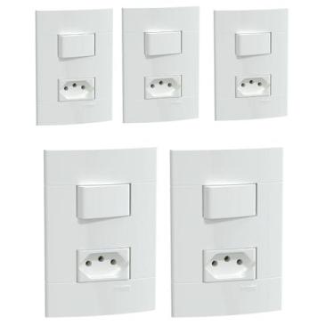 Imagem de kIT 5 CONJUNTOS DE INTERRUPTORES+TOMADA 10A 250V SCHNEIDER