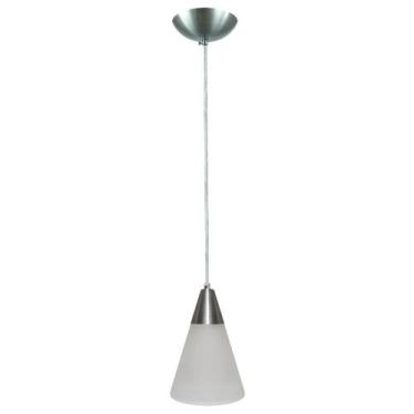 Imagem de Pendente Moderno aluminio escovado vidro cone Sala Quarto - CM GLASS -