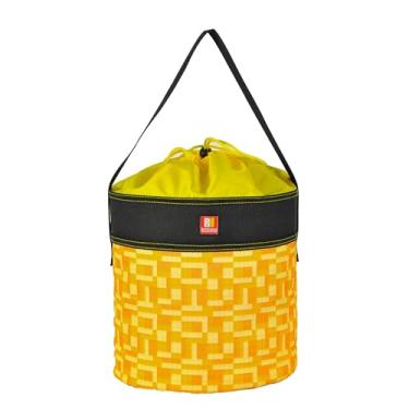 Imagem de Remobia Hicol Bolsa organizadora de armazenamento de brinquedos com cordão para montar tijolos, blocos, quebra-cabeças, Lego, sala de jogos, bolsa de transporte com alça (amarelo)