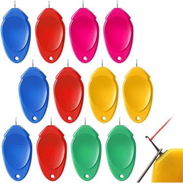 Imagem de Rosca de agulha para costura manual de 12 peças, gancho de plástico TOOVREN para agulhas, linha de agulha de olho pequeno para máquina de costura, ferramenta de costura para artesanato de costura