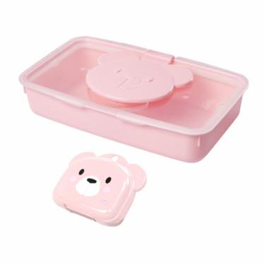 Imagem de Kit Infantil Ludico Porta Lenços Umedecidos Saboneteira Porta Sabonete Ursinho (Ursa)