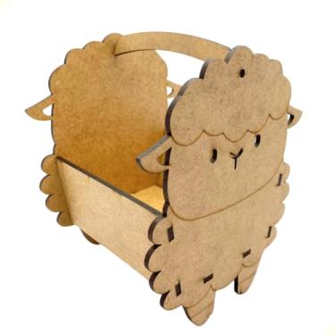 Imagem de 30 Cestinhas De Doces Ovelhinha Pascoa Cristã Feito Mdf