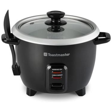 Imagem de Panela de Arroz Elétrica 2,4L com Tampa de Vidro e Copo Medidor, 400W 110V, Toastmaster TM101RCCN, Preta