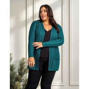 Imagem de Suéter Feminino Longo Quente Tricot Premium Grosso Inverno-Feminino