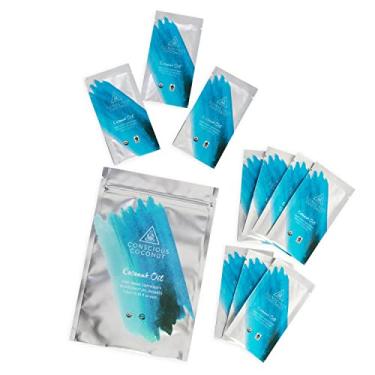 Imagem de Certified Organic, Fair Trade Coconut Oil Packets, Cold-Pressed Virgin Coconut Oil for Skin Care and Hair Care, Grab & Go Box, Small Batch Coconut Oil Packets, 10 packets - Conscious Coconut