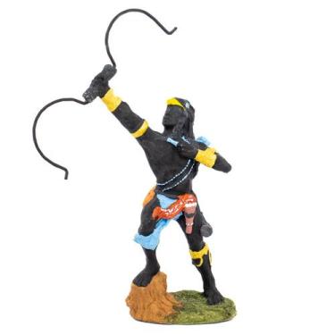 Imagem de Escultura Orixá Oxóssi Azul Celeste Odé 22 cm Resina - Lua Mística - 1