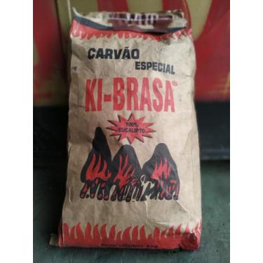 Imagem de Carvão Vegetal ESPECIAL KI-BRASA 100% Eucalipto Pacote de 4 KG - Carvã