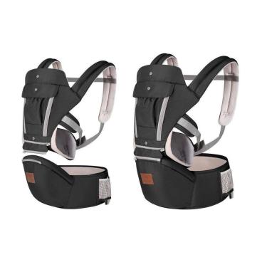 Imagem de Canguru Ergonômico 12 Posições Bebê Com Assento 3 Em 1 Preto