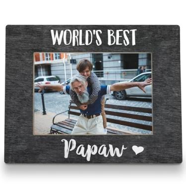 Imagem de FLDAS Porta-retrato Papaw 20 x 25, porta-retratos para vovô, presentes de netos, presentes de aniversário dos pais para papaws do neto, neta, melhor porta-retrato do mundo, 5 x 7