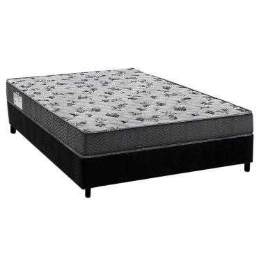 Imagem de Conjunto Box Viúva: Colchão Anatômico Ortobom D33/ Fort Tech iso 100 + Base crc Suede Black(128x188)