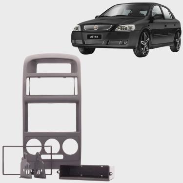 Imagem de Moldura Painel Rádio 1 Din Central 2 Din Mp5 Som Astra Ar Analógico 1998 à 2012 Preta