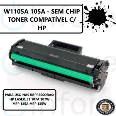 Imagem de Compatível: Toner 105A W1105A Sem Chip p/ Impressora 107a 107w 135a M13 MFP135A MFP135W