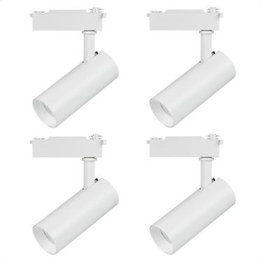 Imagem de Kit 4 Spot Longo Led Mr16 Para Trilho Eletrificado Branco 3000k Quente