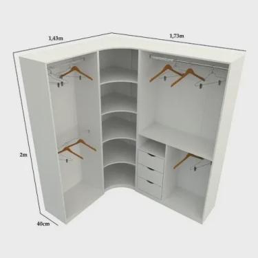 Imagem de Kit Closet Loja Modulado Canto M57 100% Mdf
