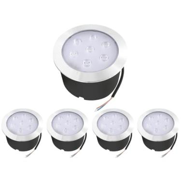 Imagem de Kit 5 Balizador Spot Led Embutir Chão Piso Jardim 7w Quente